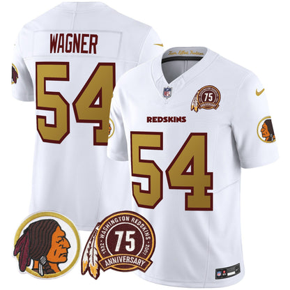 Washington Redskins Throwback 75th Patch Vapor Limited Jersey - All Stitched