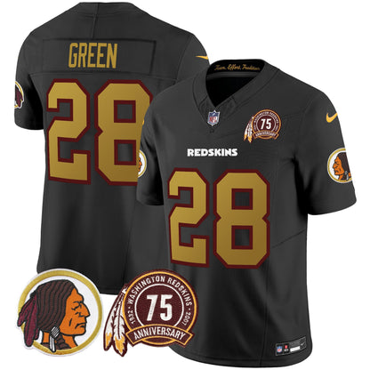 Washington Redskins Throwback 75th Patch Vapor Limited Jersey - All Stitched