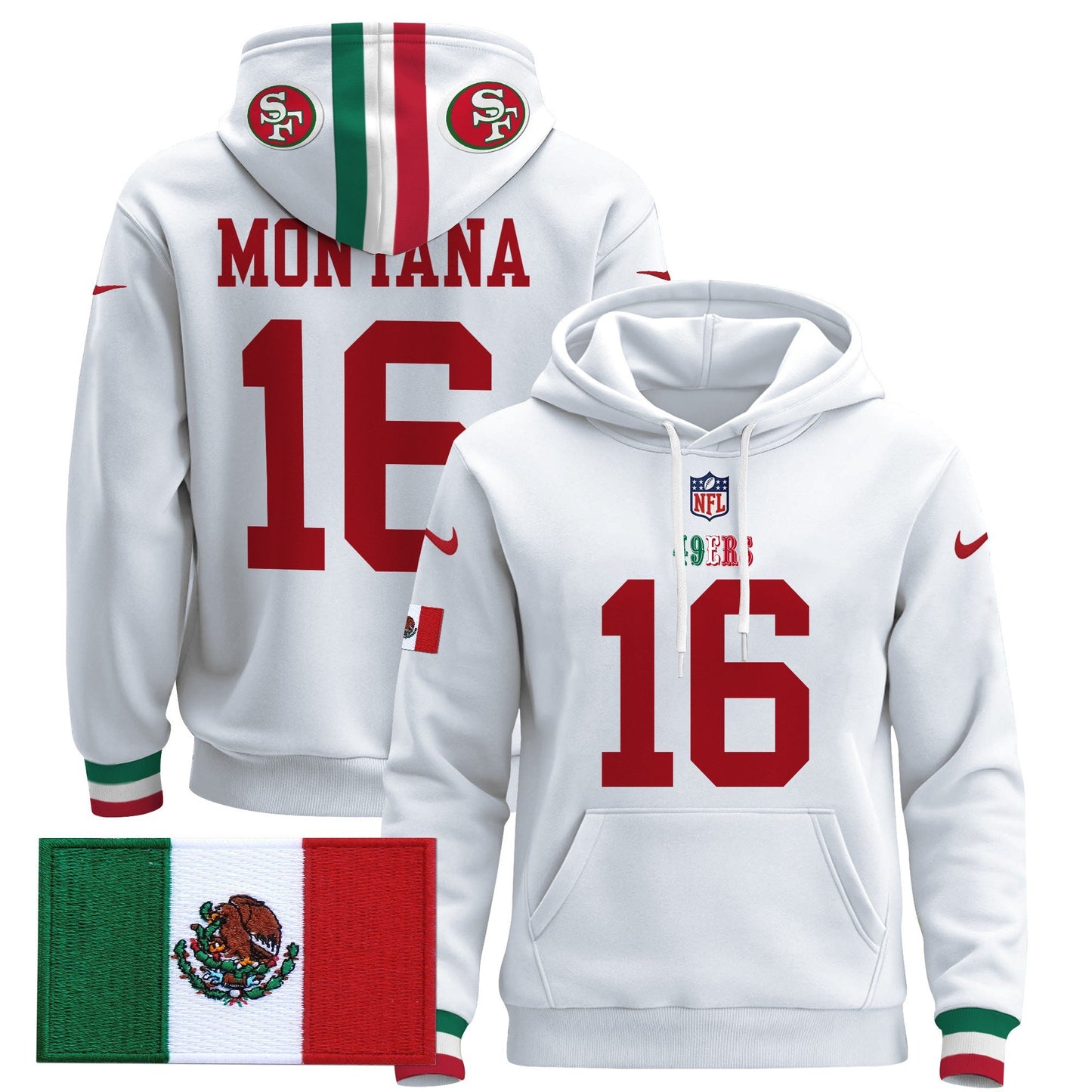 49ers Mexico 2024 Pullover Hoodie - All Stitched