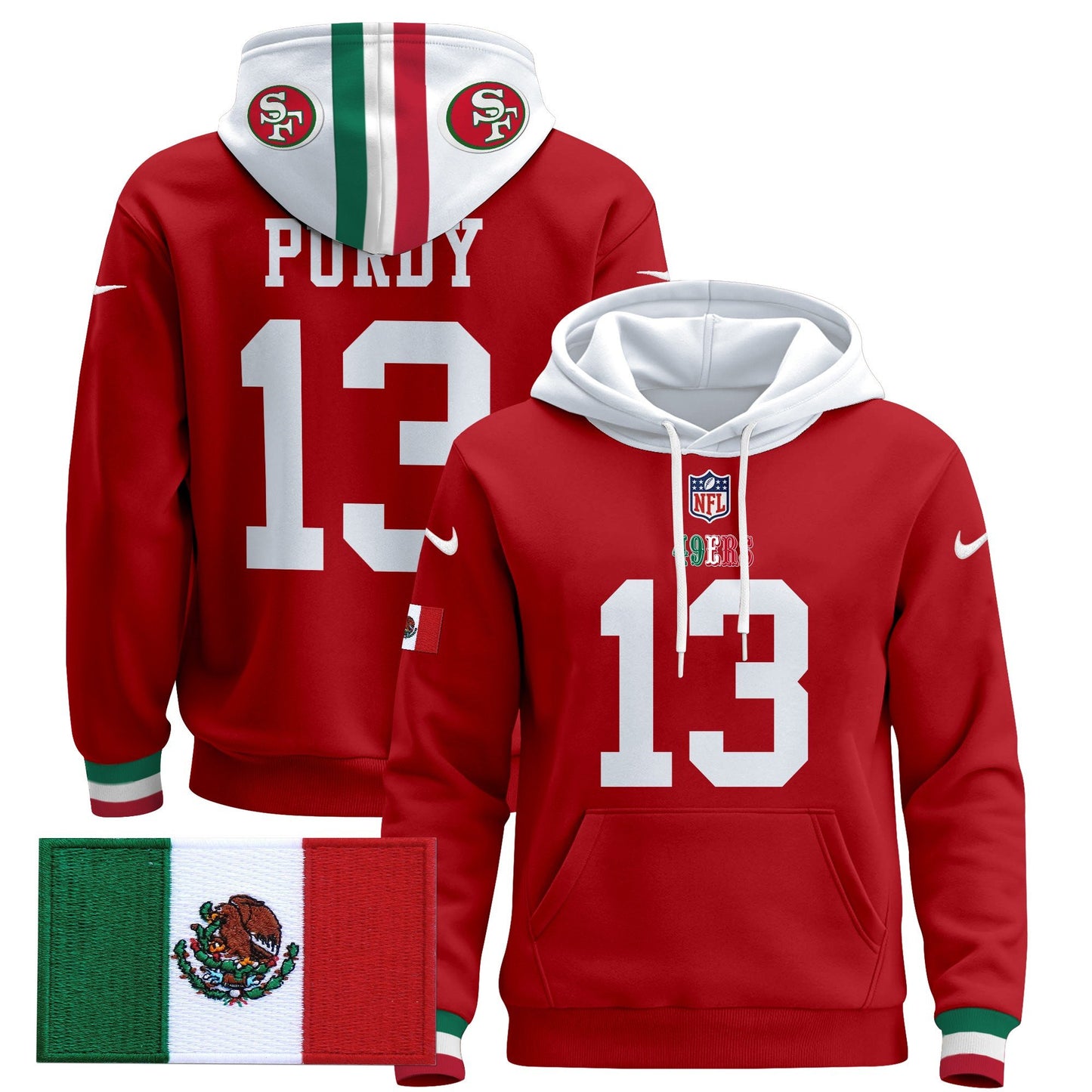 49ers Mexico 2024 Pullover Hoodie - All Stitched