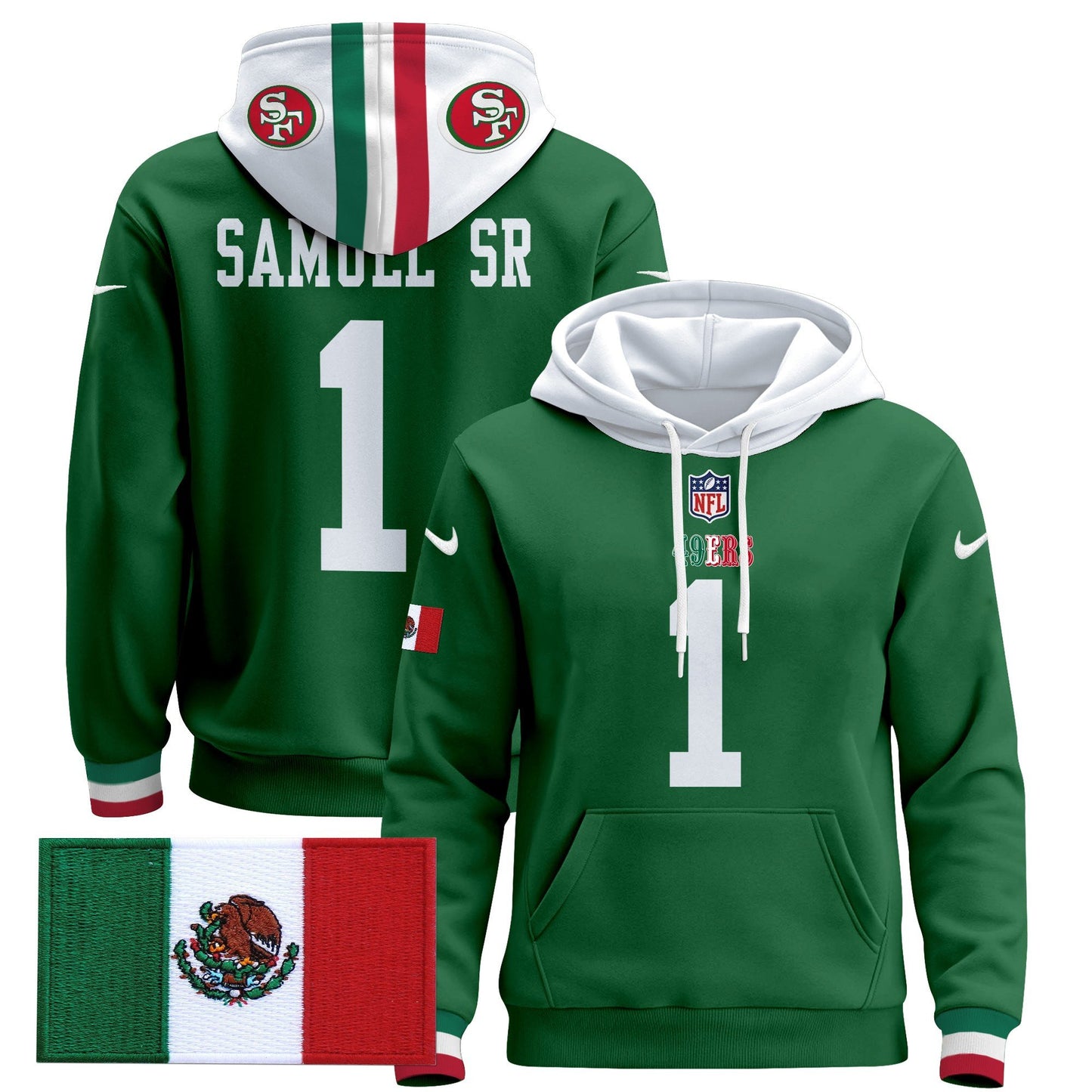 49ers Mexico 2024 Pullover Hoodie - All Stitched