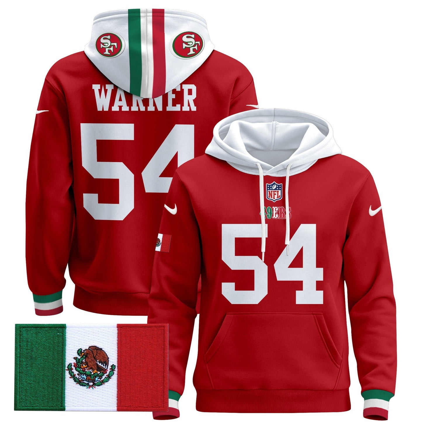 49ers Mexico 2024 Pullover Hoodie - All Stitched