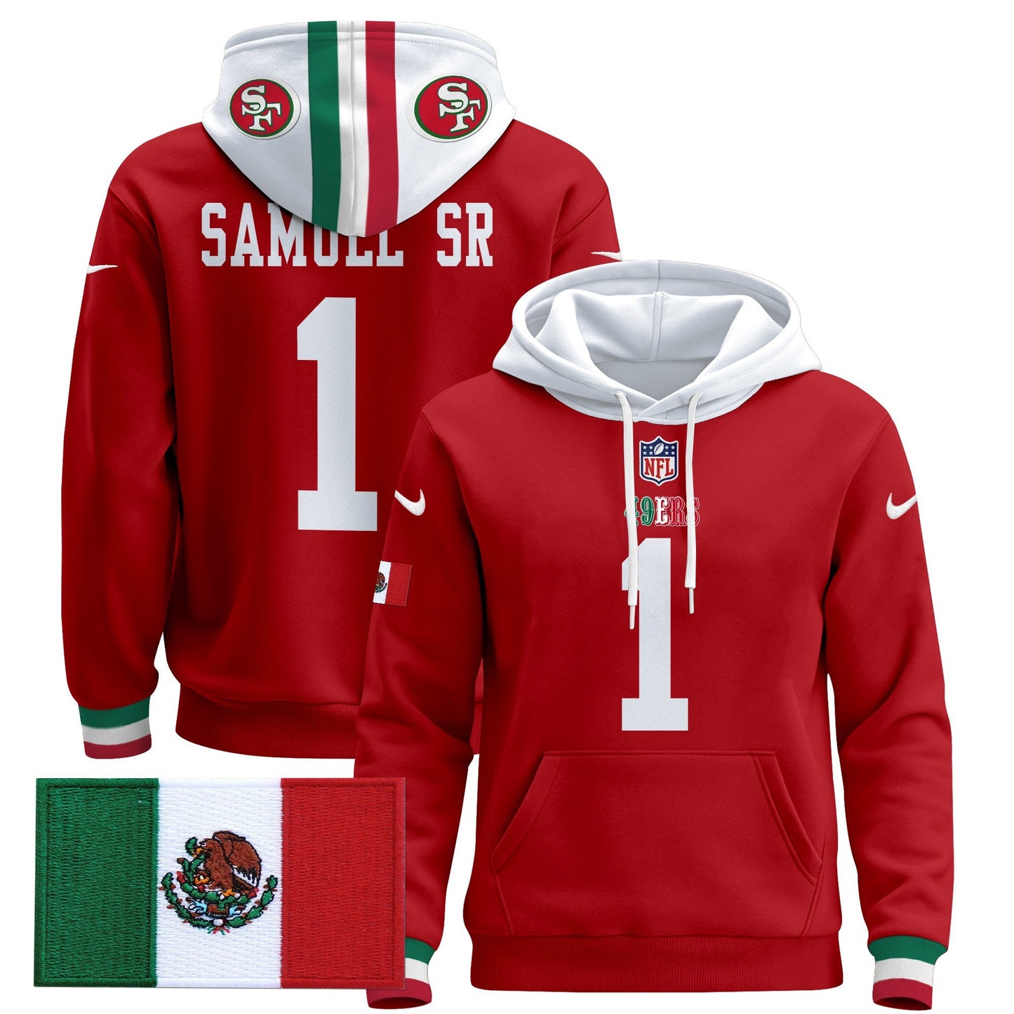 49ers Mexico 2024 Pullover Hoodie - All Stitched