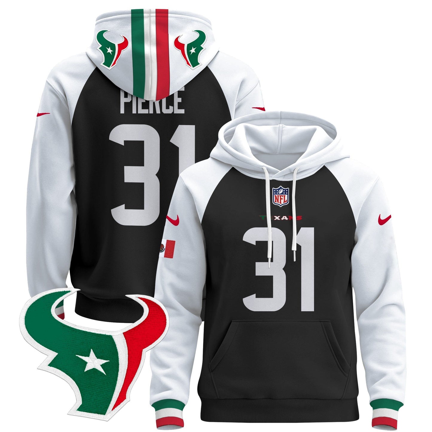 Houston Texans Mexico 2024 Pullover Hoodie - All Stitched