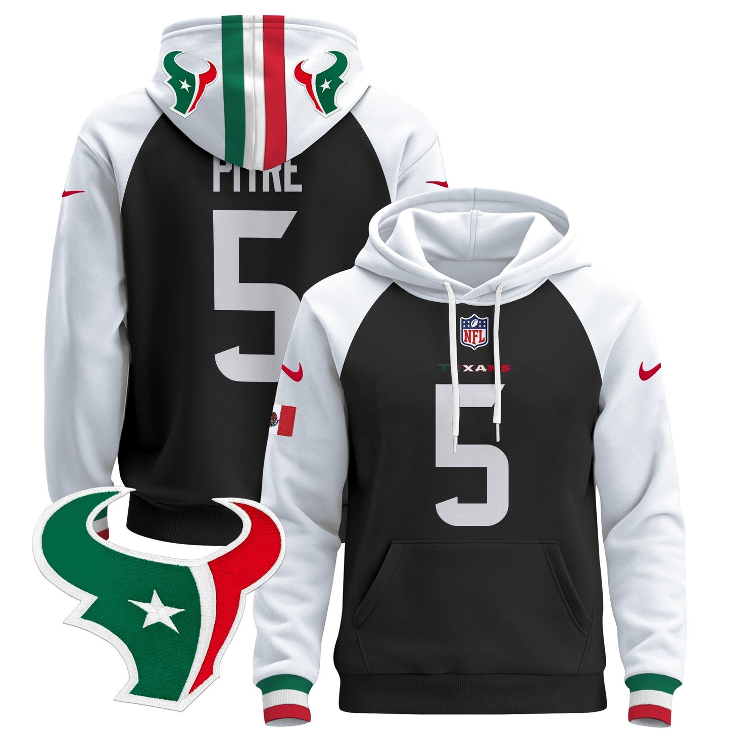 Houston Texans Mexico 2024 Pullover Hoodie - All Stitched