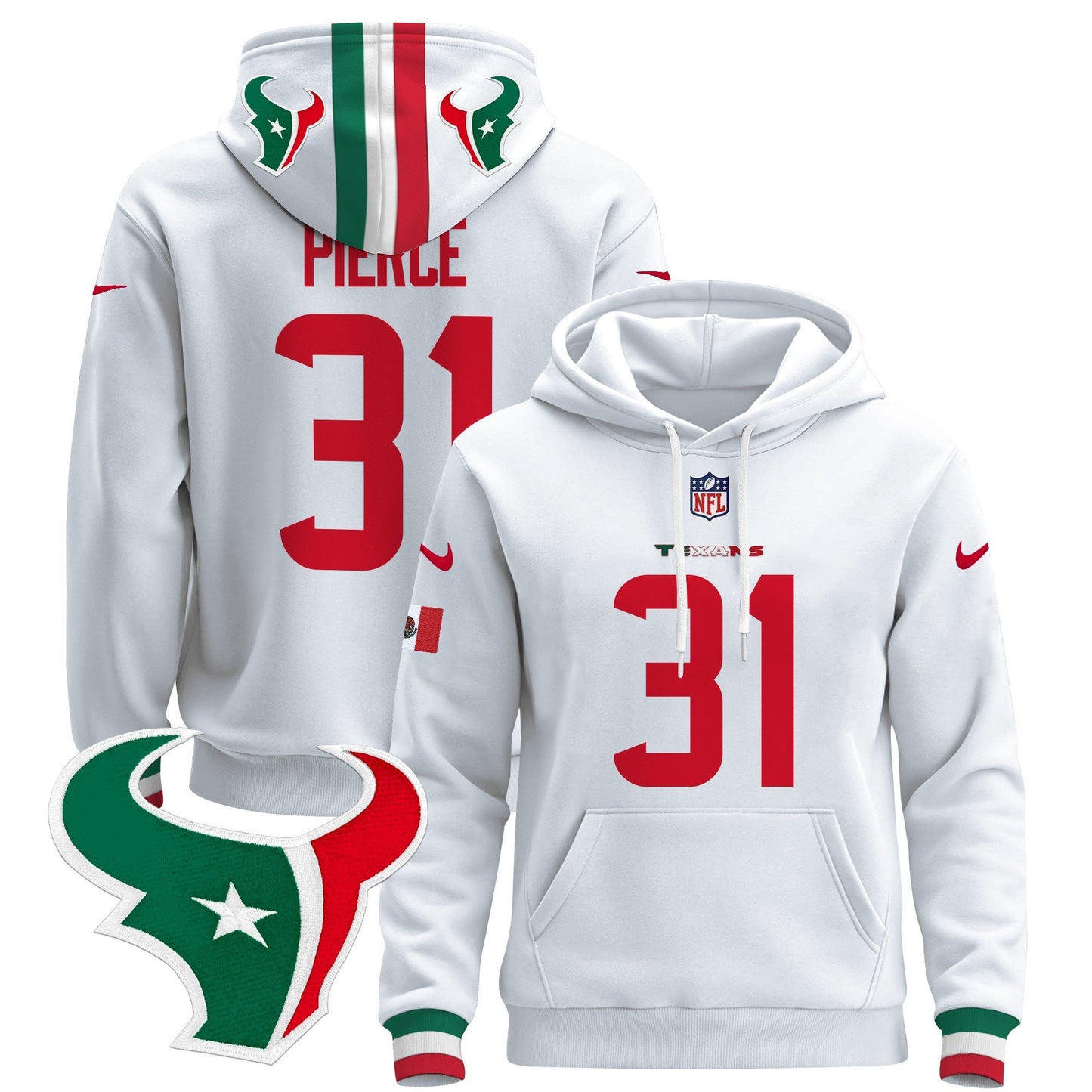 Houston Texans Mexico 2024 Pullover Hoodie - All Stitched