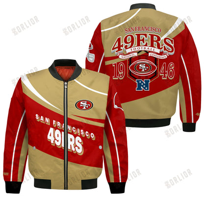 San Francisco 49ers Football Team 2024- 25 Supreme On The Pitch Bomber Jacket