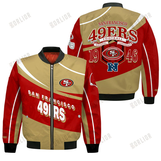 San Francisco 49ers Football Team 2024- 25 Supreme On The Pitch Bomber Jacket
