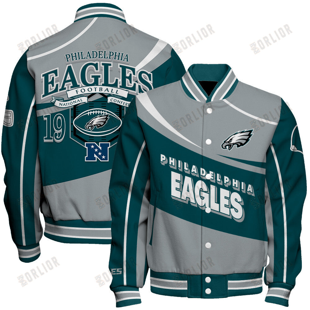 Philadelphia Eagles Football Team 2024- 25 Supreme On The Pitch Unisex Varsity Jacket