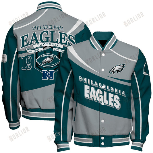 Philadelphia Eagles Football Team 2024- 25 Supreme On The Pitch Unisex Varsity Jacket