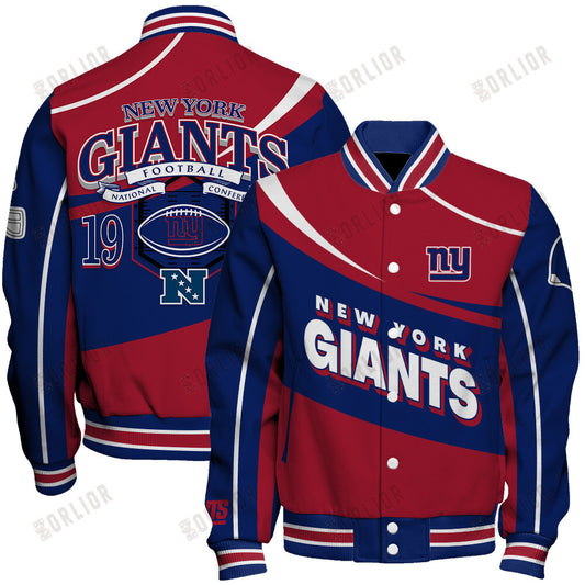 New York Giants Football Team 2024- 25 Supreme On The Pitch Unisex Varsity Jacket