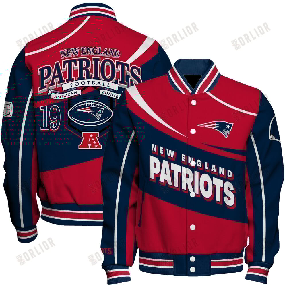 New England Patriots Football Team 2024- 25 Supreme On The Pitch Unisex Varsity Jacket