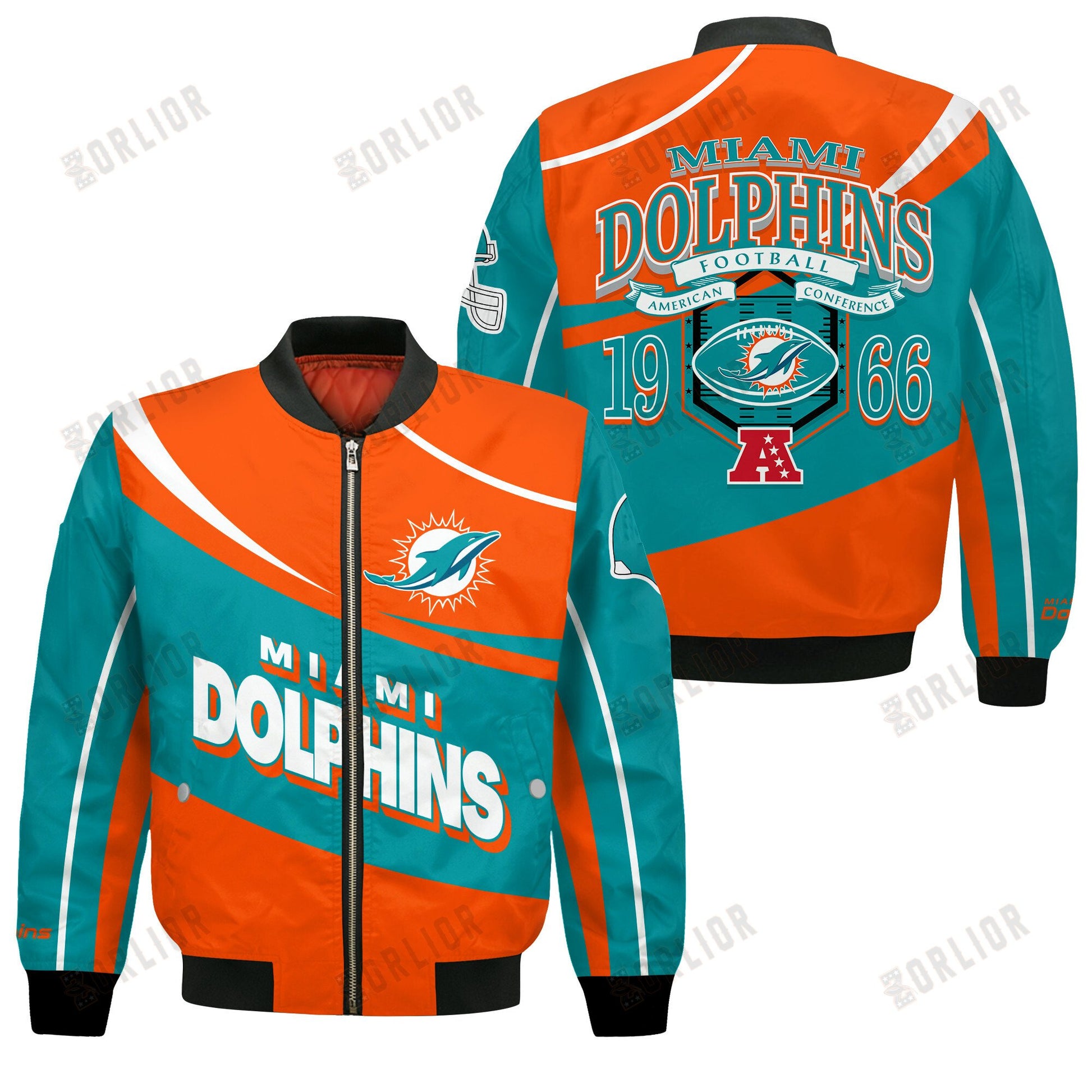 Miami Dolphins Football Team 2024- 25 Supreme On The Pitch Bomber Jacket