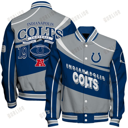 Indianapolis Colts Football Team 2024- 25 Supreme On The Pitch Unisex Varsity Jacket