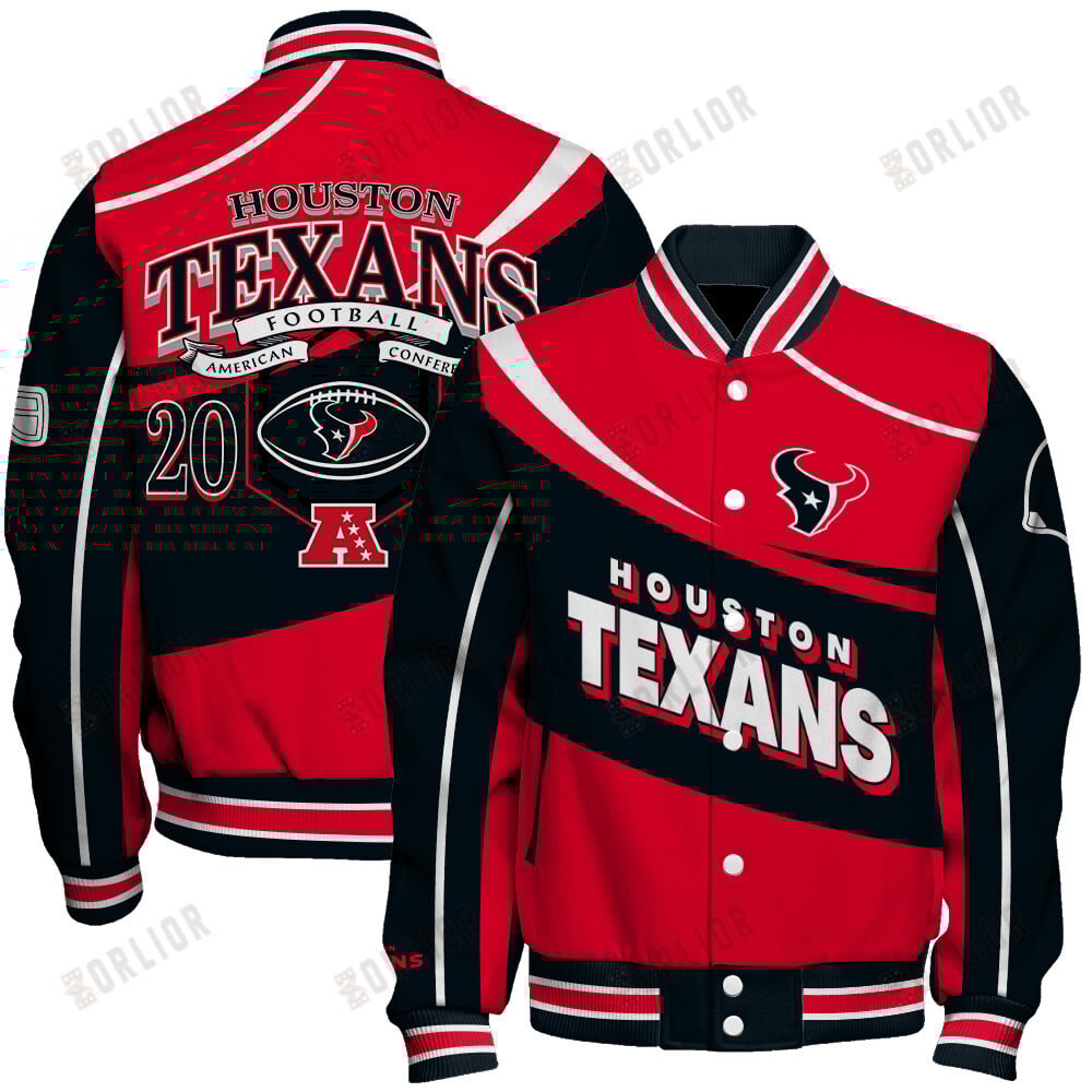 Houston Texans Football Team 2024- 25 Supreme On The Pitch Unisex Varsity Jacket