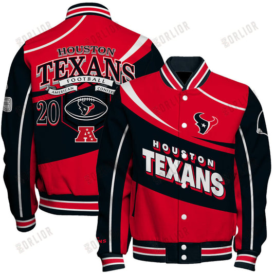 Houston Texans Football Team 2024- 25 Supreme On The Pitch Unisex Varsity Jacket