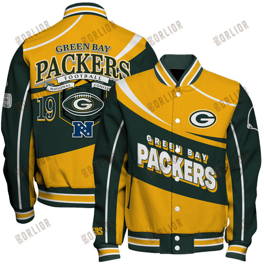 Green Bay Packers Football Team 2024- 25 Supreme On The Pitch Unisex Varsity Jacket