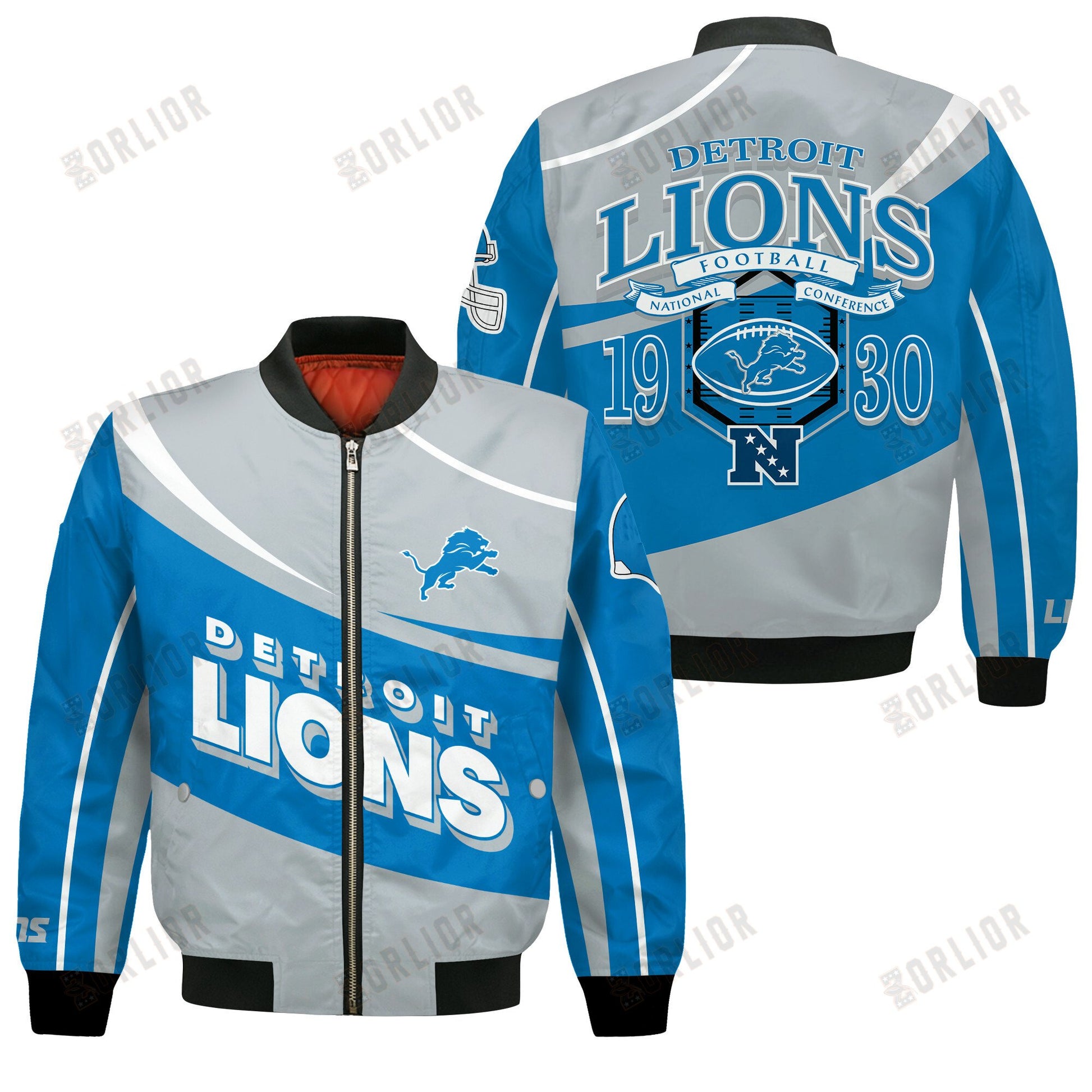 Detroit Lions Football Team 2024- 25 Supreme On The Pitch Bomber Jacket