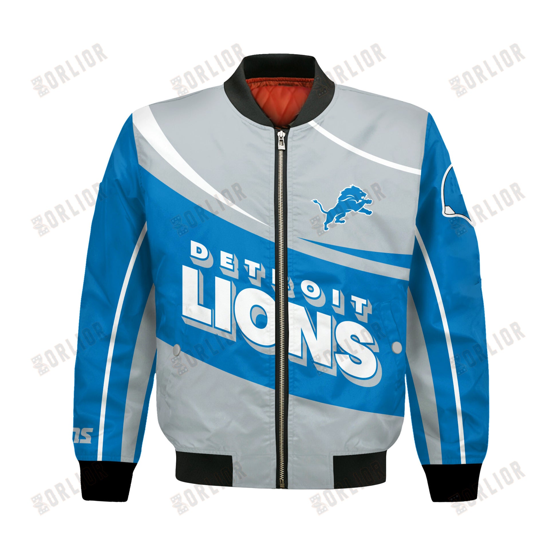 Detroit Lions Football Team 2024- 25 Supreme On The Pitch Bomber Jacket