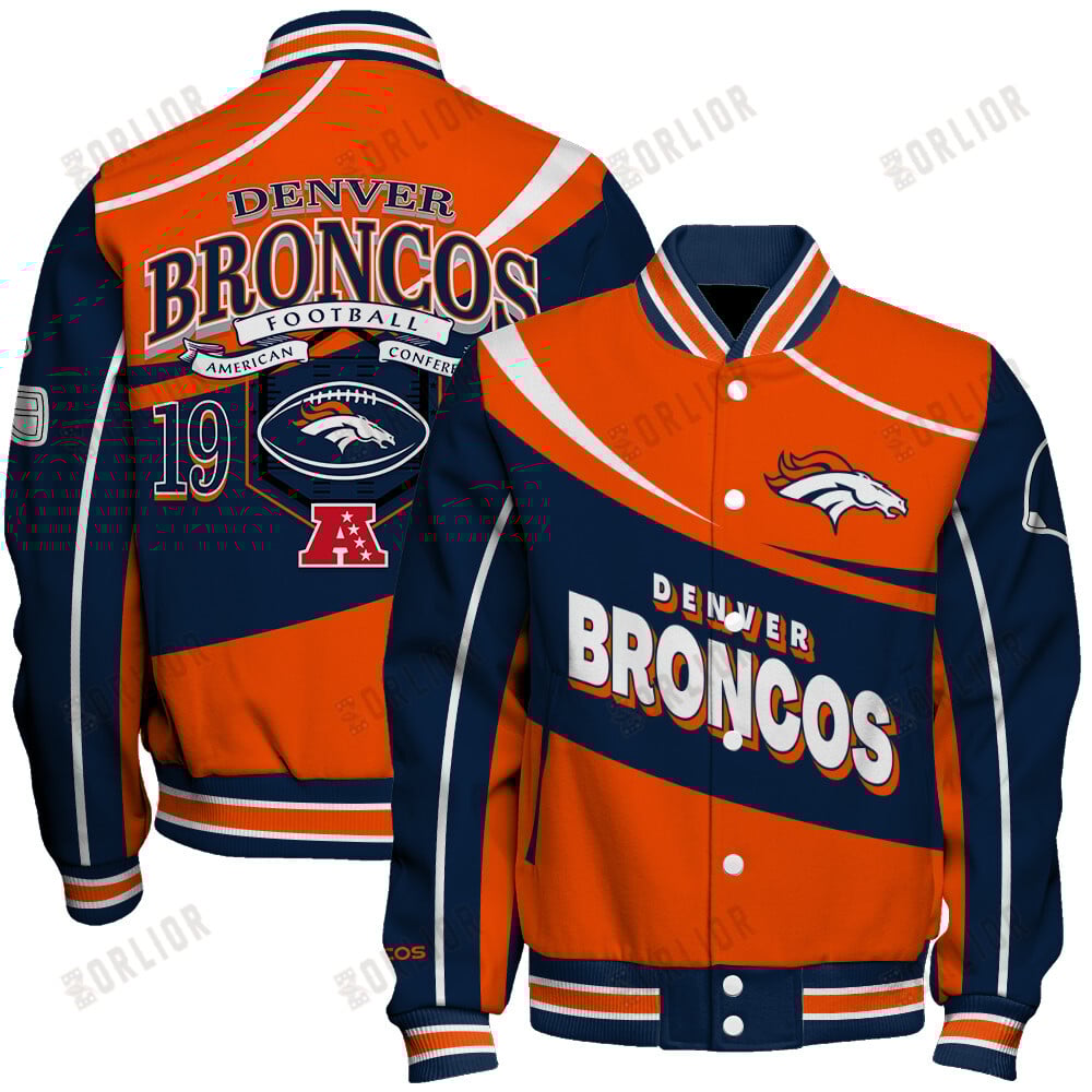 Denver Broncos Football Team 2024- 25 Supreme On The Pitch Unisex Varsity Jacket