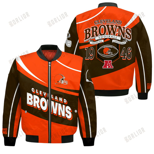 Cleveland Browns Football Team 2024- 25 Supreme On The Pitch Bomber Jacket