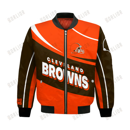 Cleveland Browns Football Team 2024- 25 Supreme On The Pitch Bomber Jacket