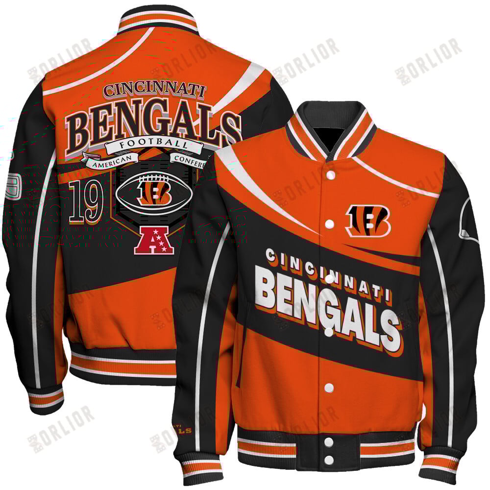Cincinnati Bengals Football Team 2024- 25 Supreme On The Pitch Unisex Varsity Jacket