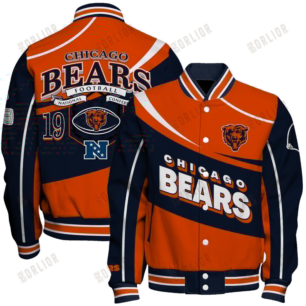 Chicago Bears Football Team 2024- 25 Supreme On The Pitch Unisex Varsity Jacket