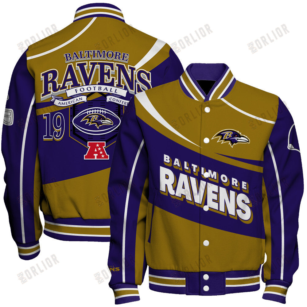 Baltimore Ravens Football Team 2024- 25 Supreme On The Pitch Unisex Varsity Jacket