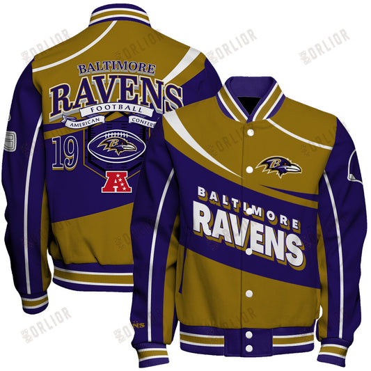 Baltimore Ravens Football Team 2024- 25 Supreme On The Pitch Unisex Varsity Jacket