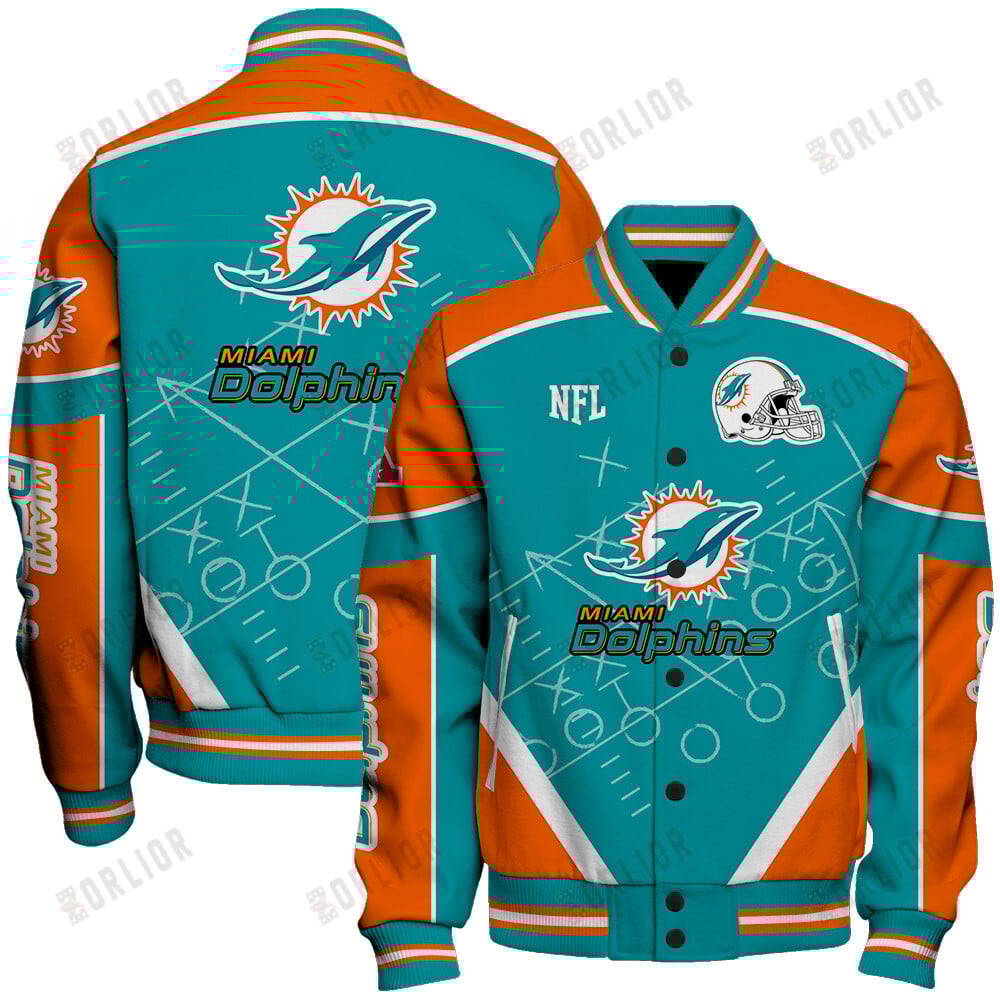 Miami Dolphins Football Team 2024- 25 The Heat Of The New Season Unisex Varsity Jacket