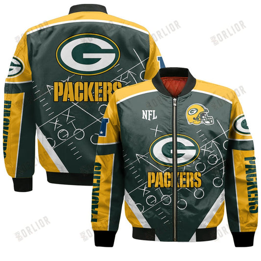 Green Bay Packers Football Team 2024- 25 The Heat Of The New Season Bomber Jacket