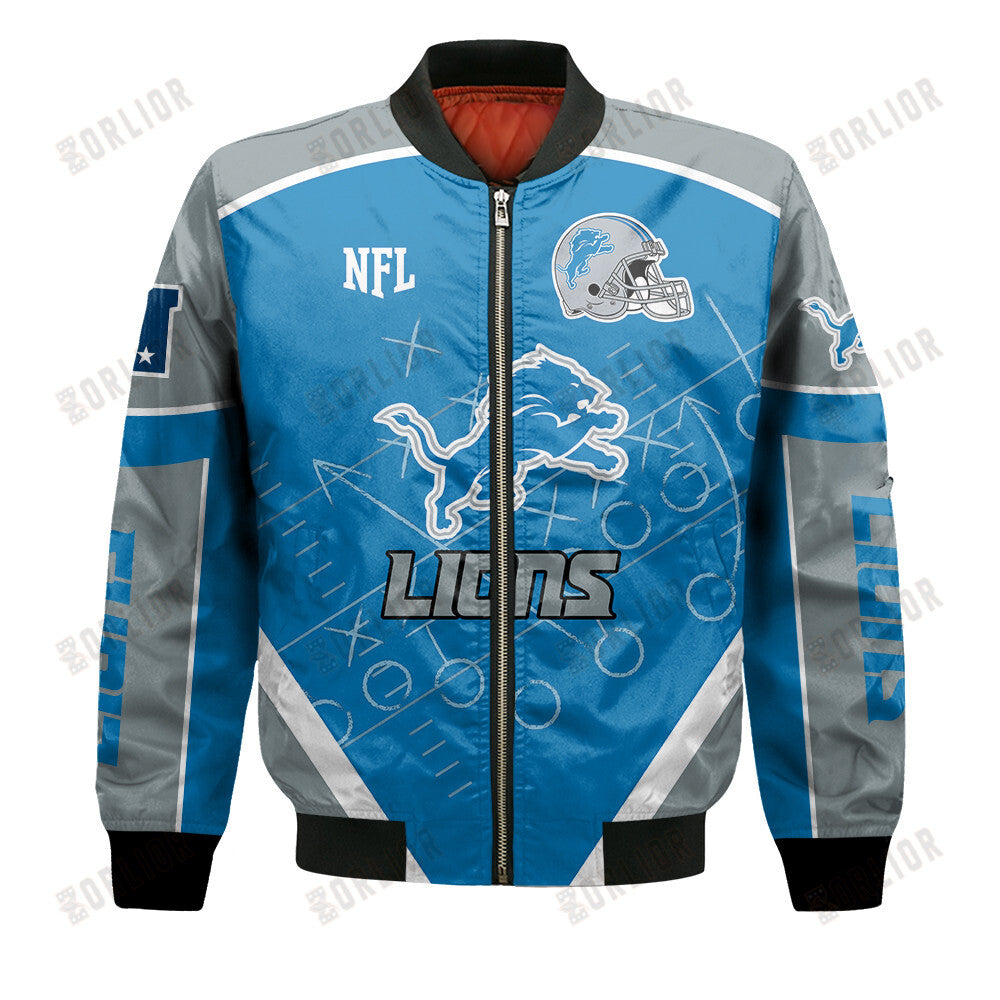 Detroit Lions Football Team 2024- 25 The Heat Of The New Season Bomber Jacket