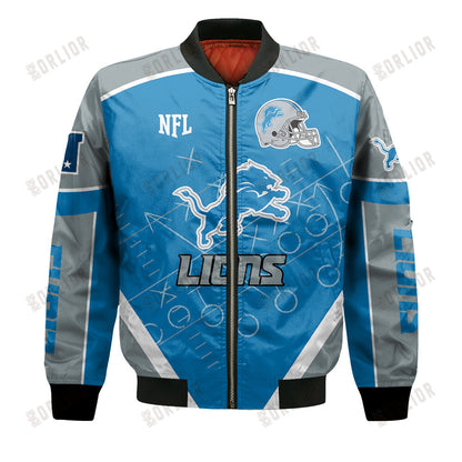 Detroit Lions Football Team 2024- 25 The Heat Of The New Season Bomber Jacket