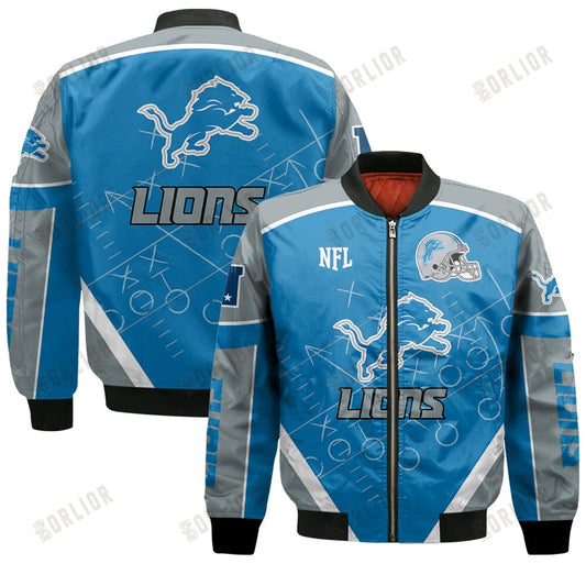 Detroit Lions Football Team 2024- 25 The Heat Of The New Season Bomber Jacket