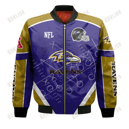Baltimore Ravens Football Team 2024- 25 The Heat Of The New Season Bomber Jacket