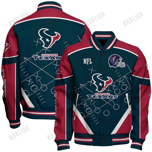 Houston Texans Football Team 2024- 25 The Heat Of The New Season Unisex Varsity Jacket