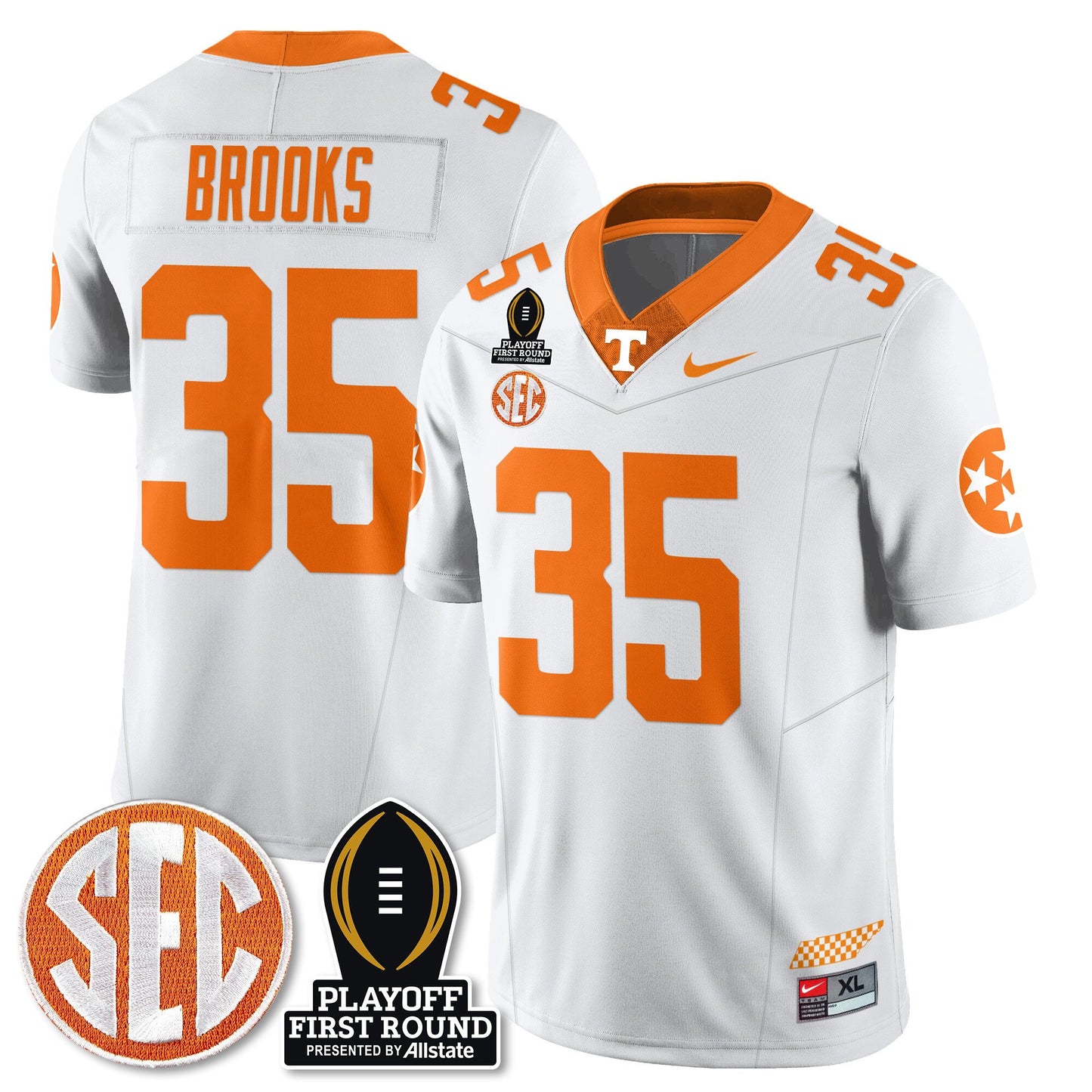 Tennessee Volunteers Football Jersey - Playoff First Round Patch - All Stitched