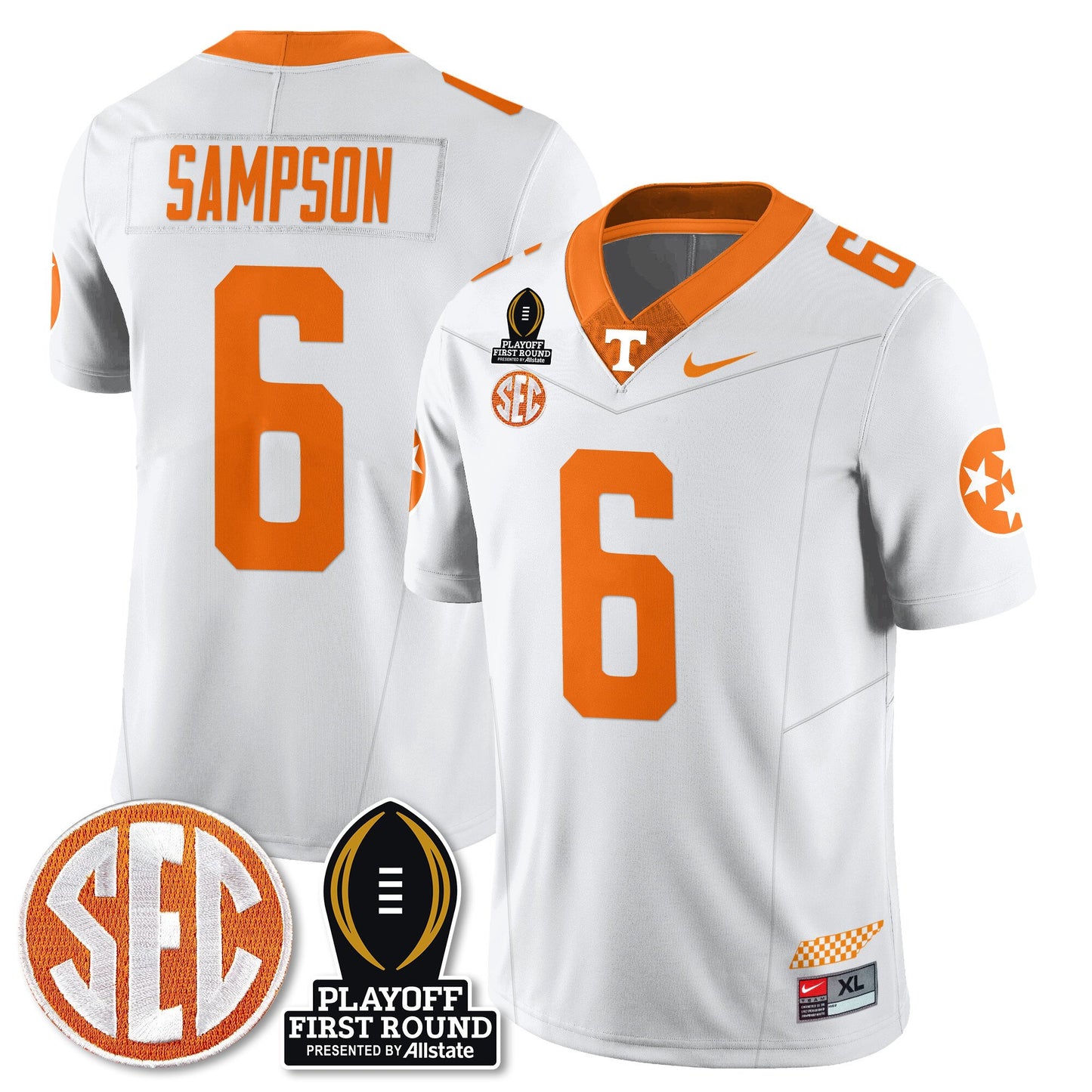 Tennessee Volunteers Football Jersey - Playoff First Round Patch - All Stitched