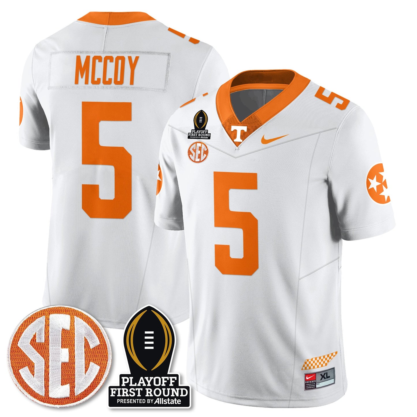 Tennessee Volunteers Football Jersey - Playoff First Round Patch - All Stitched