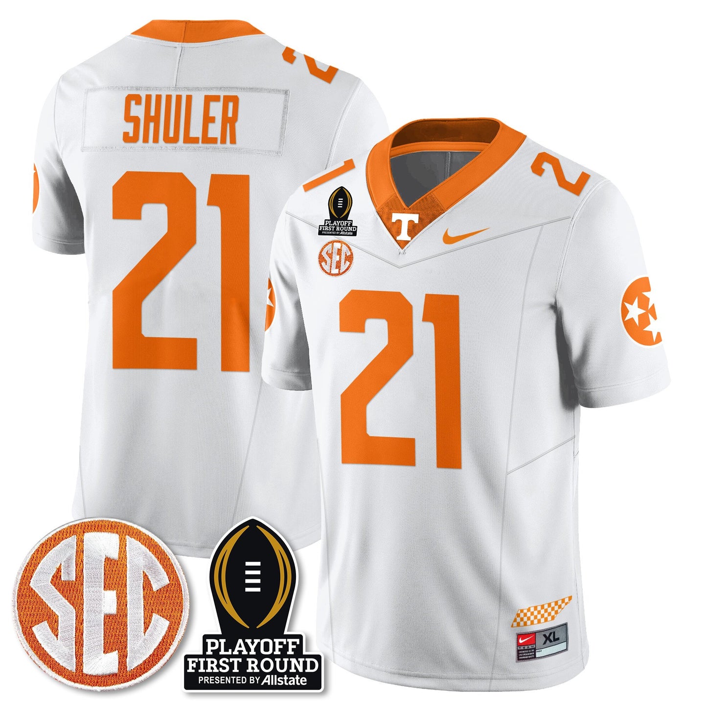 Tennessee Volunteers Football Jersey - Playoff First Round Patch - All Stitched