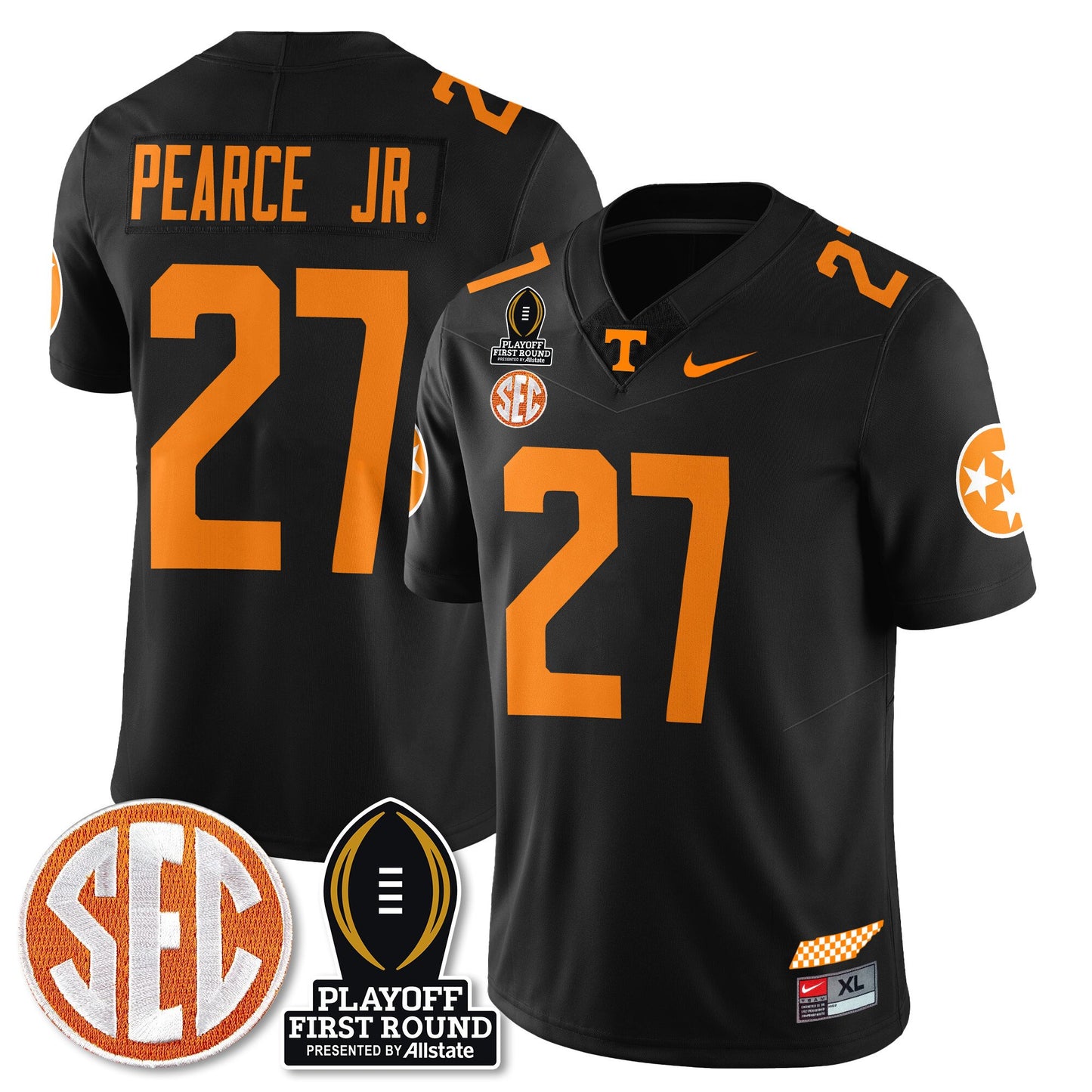 Tennessee Volunteers Football Jersey - Playoff First Round Patch - All Stitched