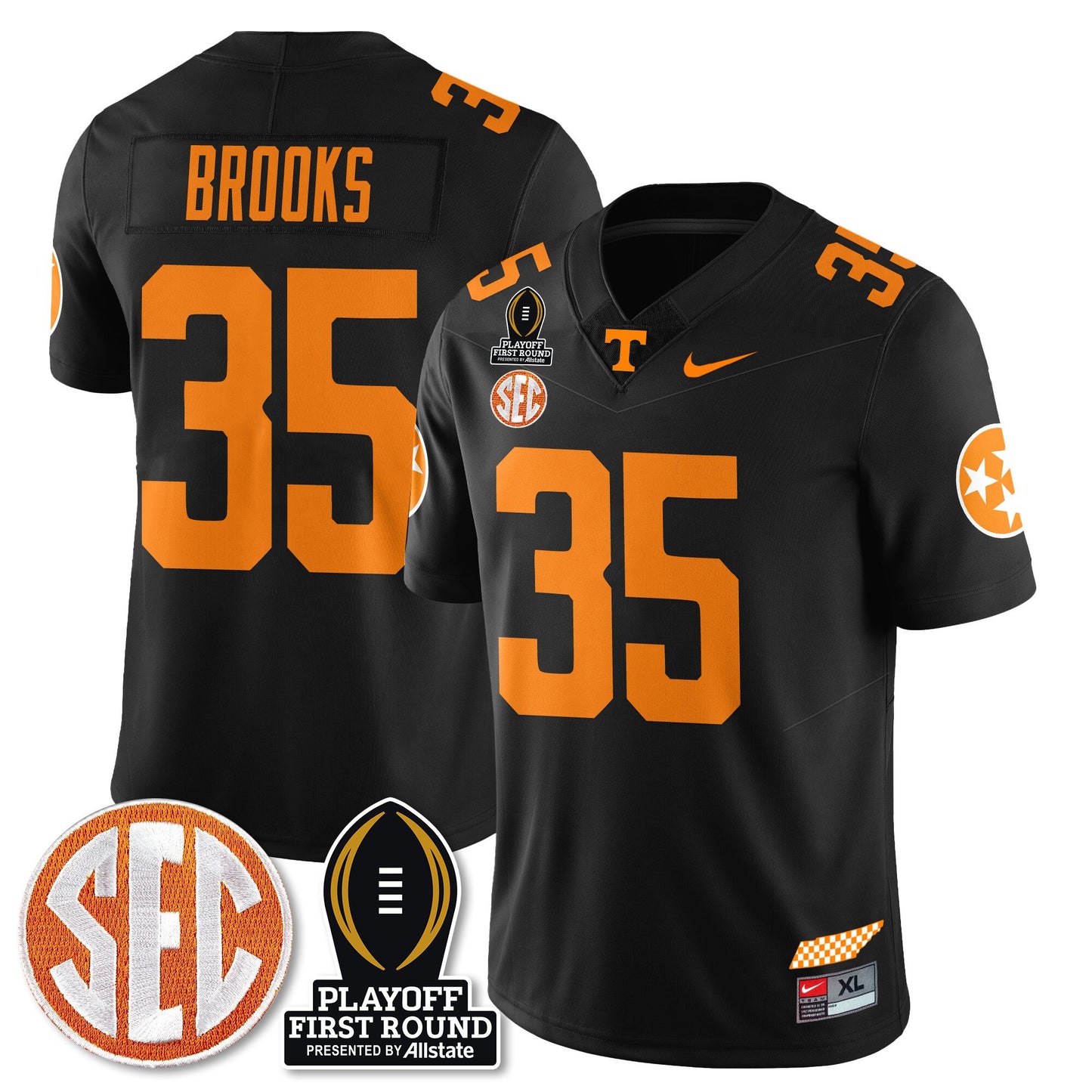 Tennessee Volunteers Football Jersey - Playoff First Round Patch - All Stitched