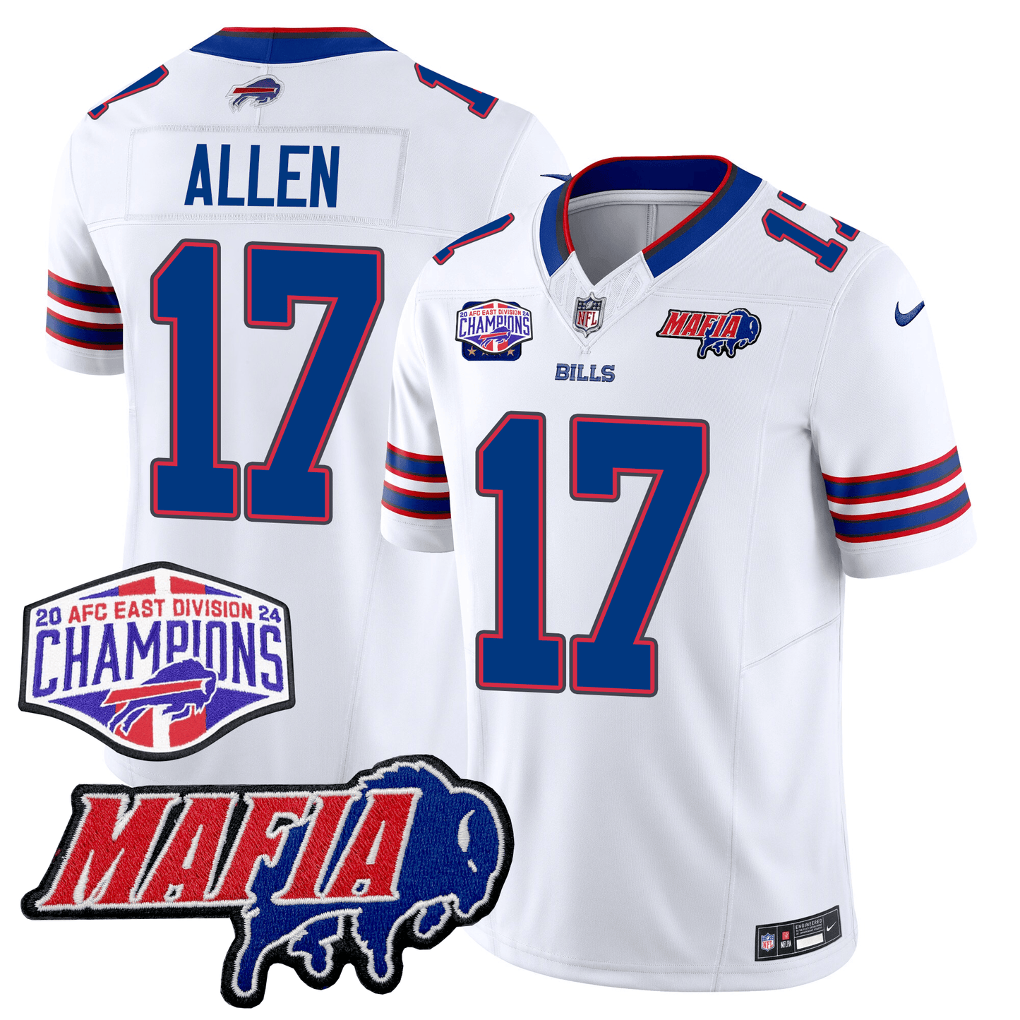 Buffalo Bills 24/25 Jersey - Bills Mafia + AFC East Championship Patch