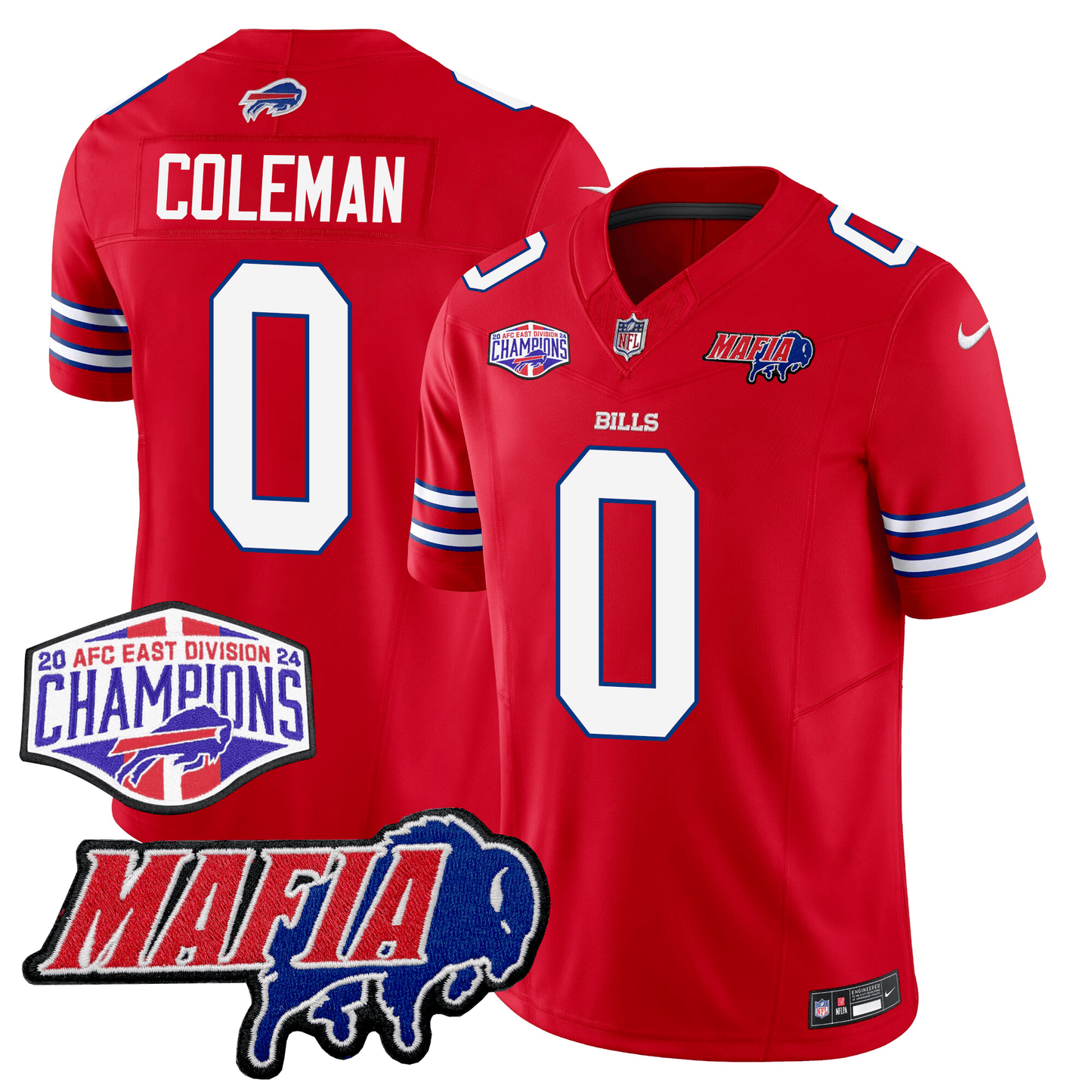 Buffalo Bills 24/25 Jersey - Bills Mafia + AFC East Championship Patch