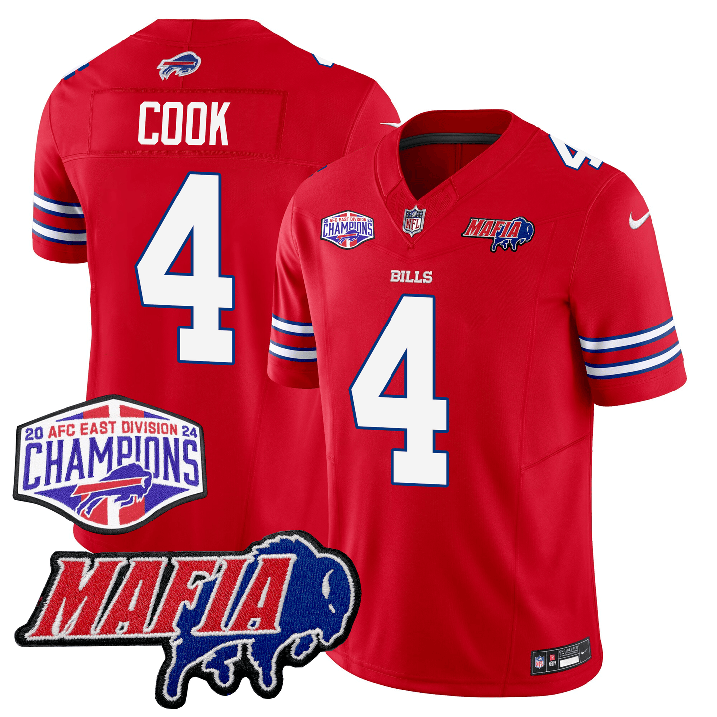 Buffalo Bills 24/25 Jersey - Bills Mafia + AFC East Championship Patch