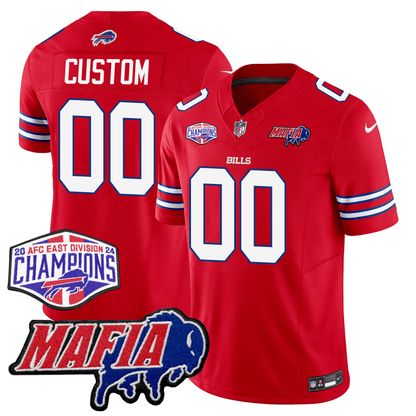 Custom Buffalo Bills 24/25 Jersey - Bills Mafia + AFC East Championship Patch