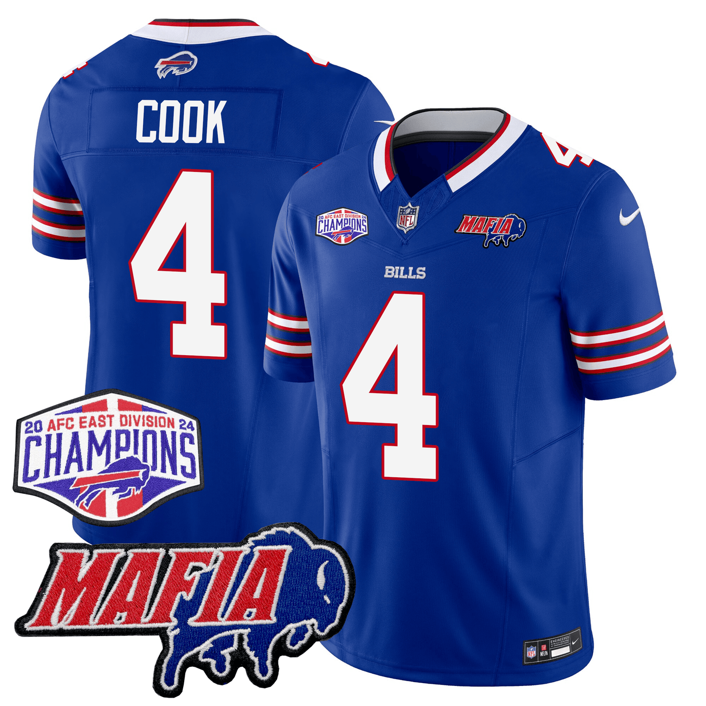 Buffalo Bills 24/25 Jersey - Bills Mafia + AFC East Championship Patch