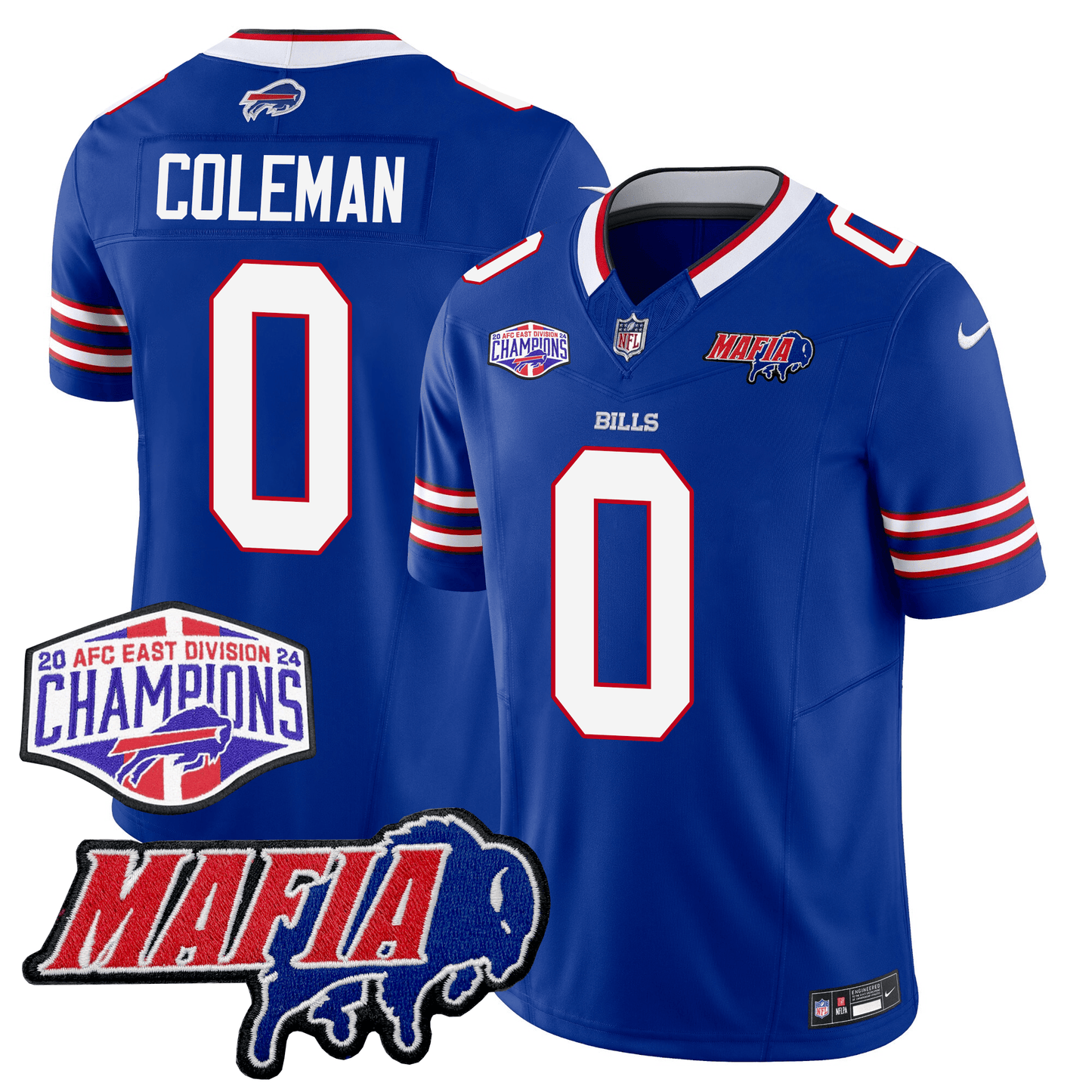 Buffalo Bills 24/25 Jersey - Bills Mafia + AFC East Championship Patch