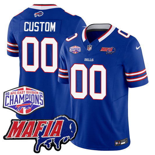 Custom Buffalo Bills 24/25 Jersey - Bills Mafia + AFC East Championship Patch